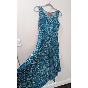 Sundance Blue Wave Sleeveless Handkerchief Midi Dress